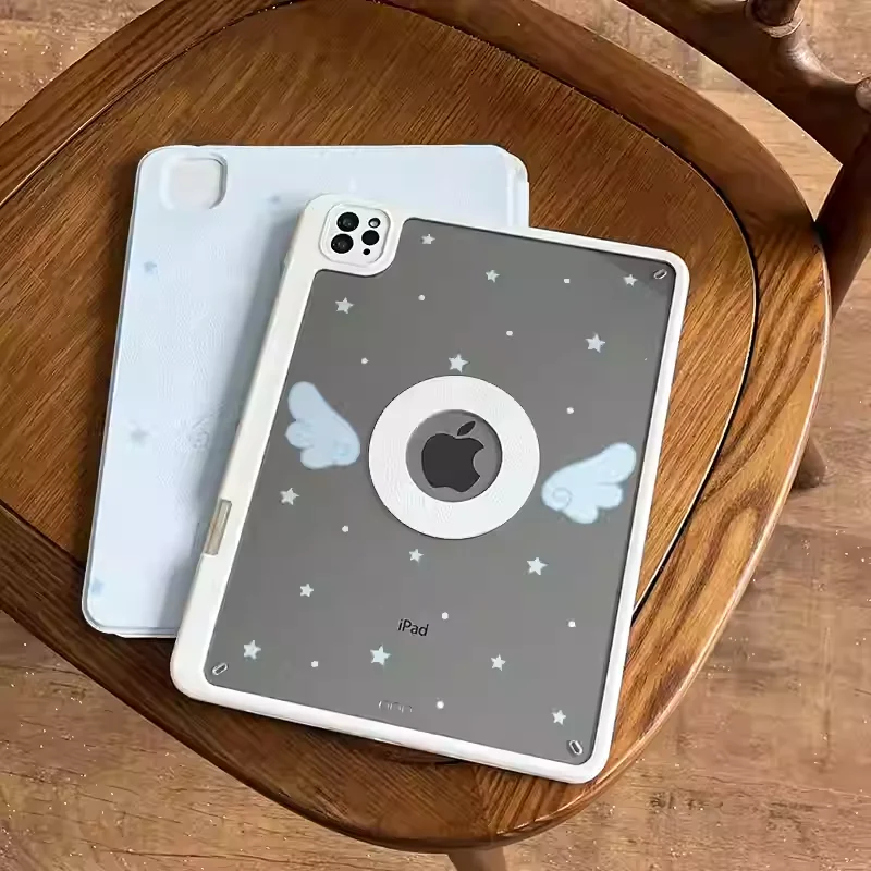 

Чехол для планшета с магнитным креплением Blue Angel Wings для iPad Pro 11, 12.9, 13, M4, M3, M5, 8.3, 9.7, 10.2, 5/6/7/8/9, 10/11-го поколения, Air 4, 5, 6