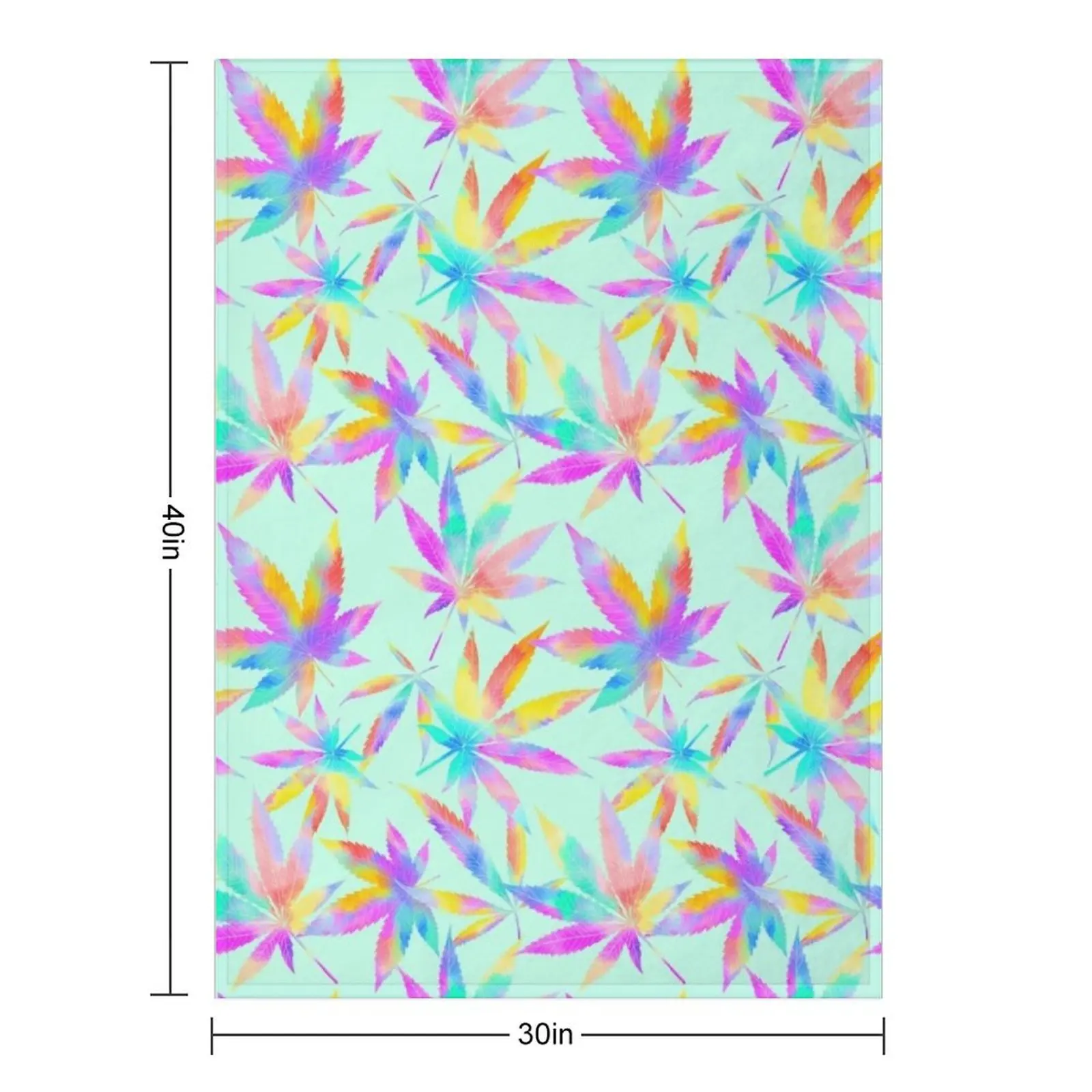 Mary Jane Tropical Mint Green Throw Blanket Softest Flannel Hairy Flannel Fabric Travel Blankets