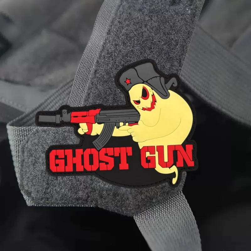 GHOST GUN 3D PVC Patch on Clothes Morale Badge Hook Loop Tactical Military Patches Backpack Armband Stickers 2