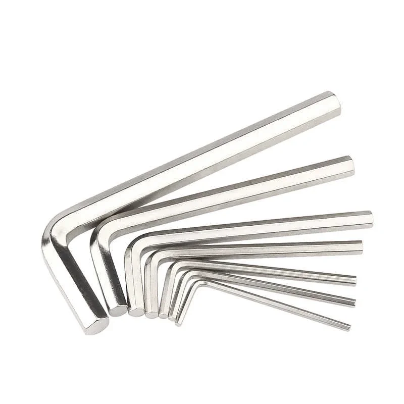 1-5Pcs L Wrench Hex Allen Wrench 1.5mm 2mm 2.5mm 3mm 4mm 5mm 6mm 8mm 10mm Hexagon Key Tool Bright Carbon Steel Key