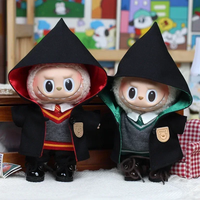 

For 17cm Labubu Doll Clothing School Magic Academy Fashionable Suit Cape Suit Clothing Shoes Glasses Accessories Gift Christmas