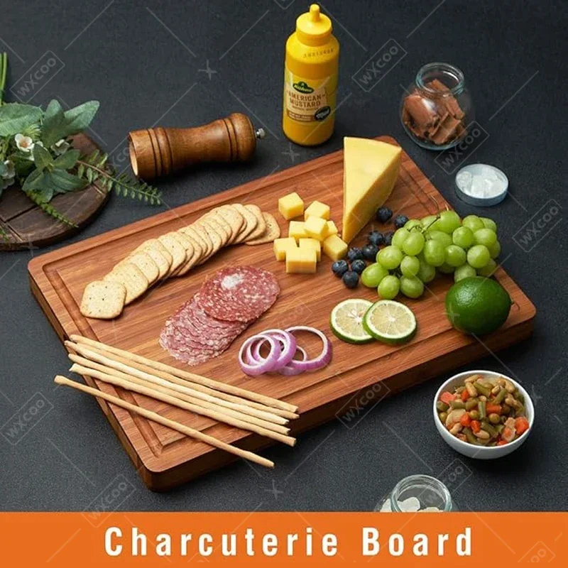 WXCOO Solid Wooden Cutting Board for Kitchen Thicken Cooking Tools Household Serving Boards Fruit Vegetable Meat Chopping Board