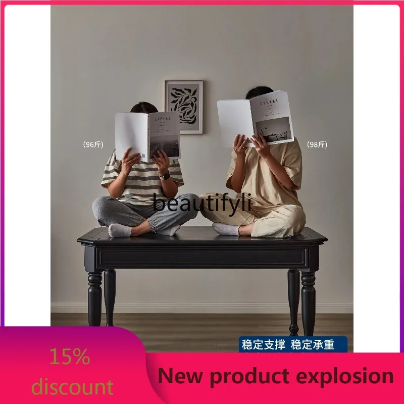 

Q132 American all-solid wood dining table and chair combination rectangular modern simple home dining table