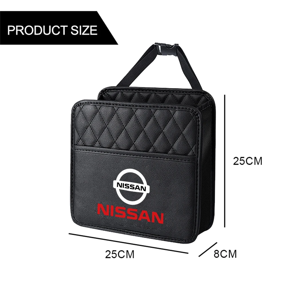 1pcs PU Leather Car Storage Bag Auto Seat Back Organizer  For Nissan Qashqai J10 J11 Juke 2 Micra K12 K14 Leaf X-Trail T32