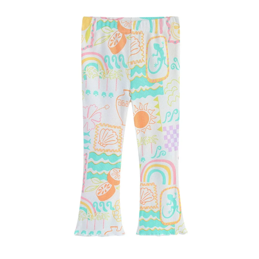 Jumping Meters Mädchen-Hose mit Blumenmuster, Schlaghose, lange Bleistift-Leggings, Kindermode, Herbstkollektion, 2–7 Jahre – Detail 7