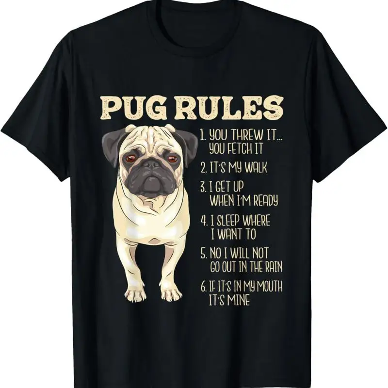 

Pug Rules Dog Trainer Pet Breeder Pup Owner Puppy Lover T Shirt