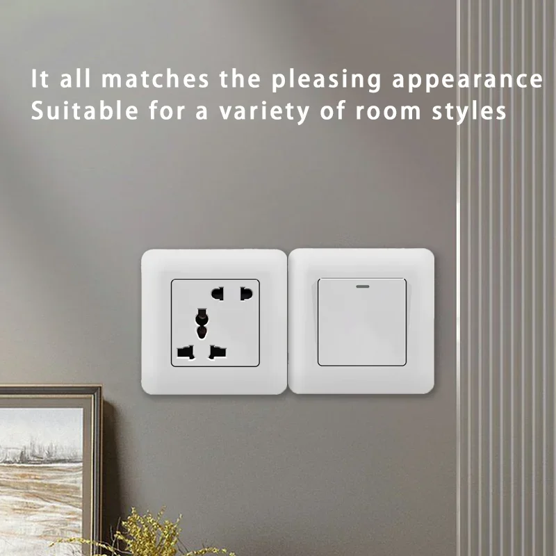 EU/UK/RU Standard USB Single Socket Switch 1Gang 1Way White Wall Light Switch Power Double Sockets TV Telephone Computer Outlets