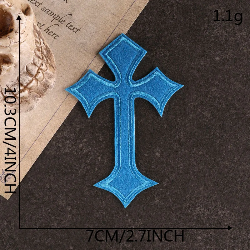 Patch Thermocollant Hard Rock Bibel Stich für Kleidung Eisen auf Kreuz Stickerei große Menge Lot Designer kleine Nähen DIY Schmelzbar – Detail 12