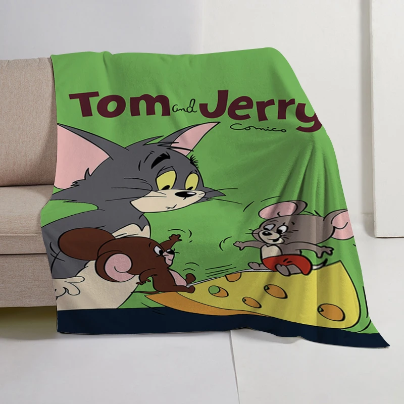 Flannel Blanket Sofa Winter T-Toms and J-Jerrys Cute Microfiber Bedding Warm Fleece Camping Custom Nap Fluffy Soft Blankets