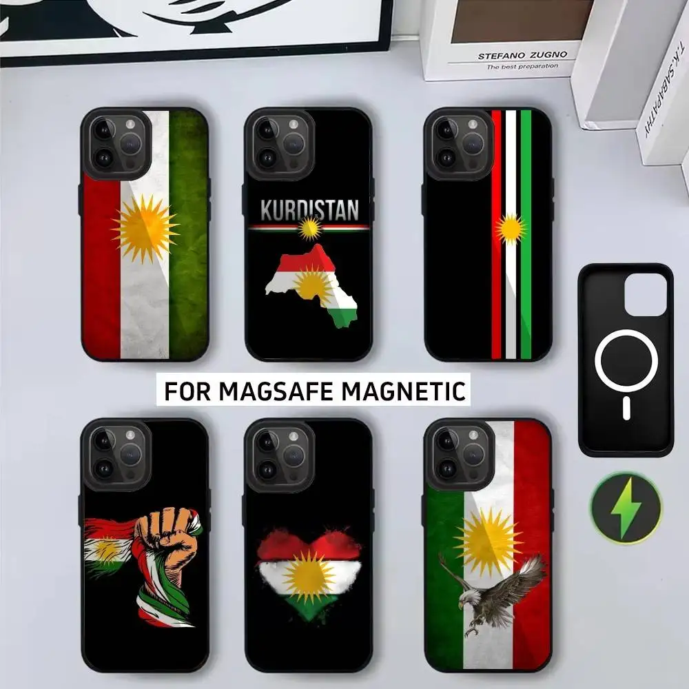 

The Sun K-Kurdistan F-FlagS Phone Case For iPhone17,16,15,14,13,12,11 Plus,Pro Magnetic For Magsafe Wireless Charging