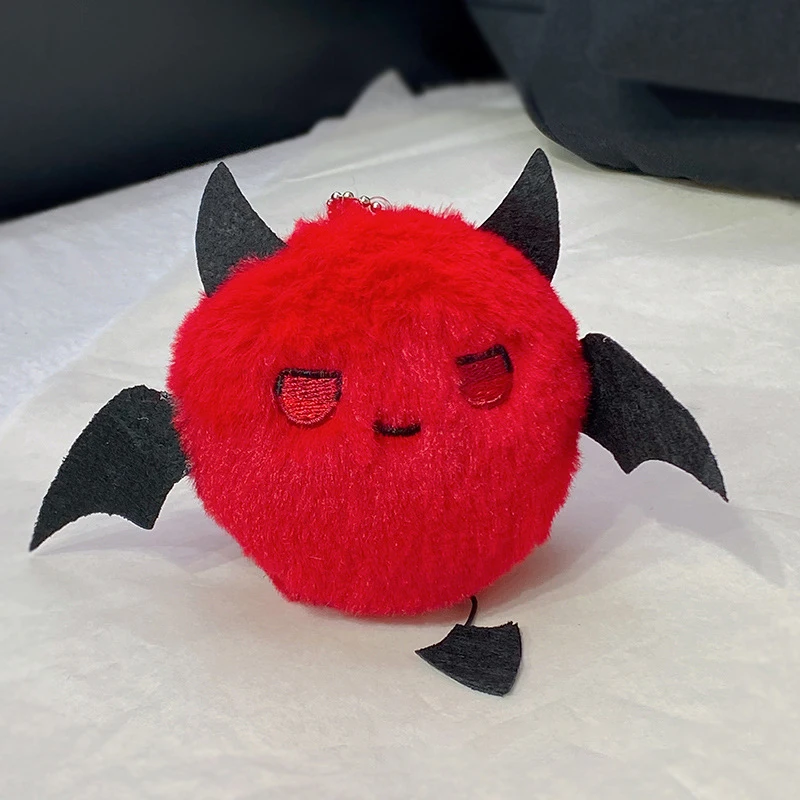 Cute Anime Plush Demon Doll Keychain Wing Bat Pendant Keyring Backpack Hangings Decoration Girls Halloween Birthday Gifts