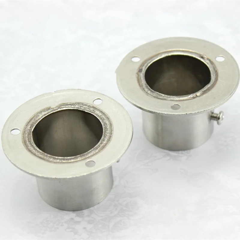 2pcs/lot Stainless Steel Pipe Bracket 19-32mm Dia Tube Support Flange Seat for Wardrobe Hanging Rail Rod Pole Socket End Holder