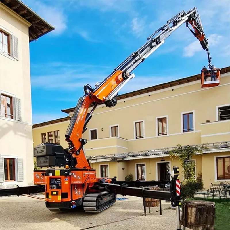 4Ton Narrow Space Spider Crawler Crane 12m Boom Hydraulic Drive 360° Rotation Portable Mini Crane For Elevator Interior Work