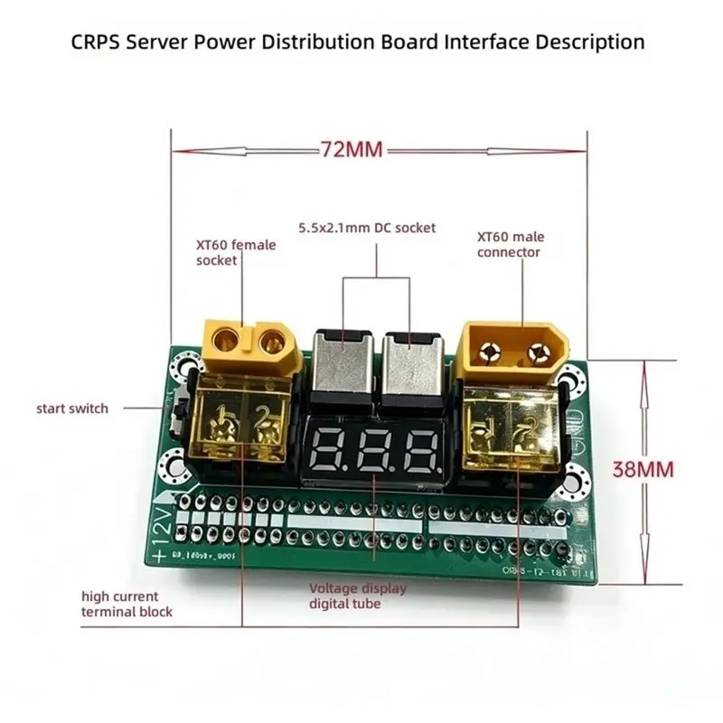 B92B-CRPS Server Power Supply Breakout Board CRPS Server Power Adapter Startup Board 1200W 12V Power Board