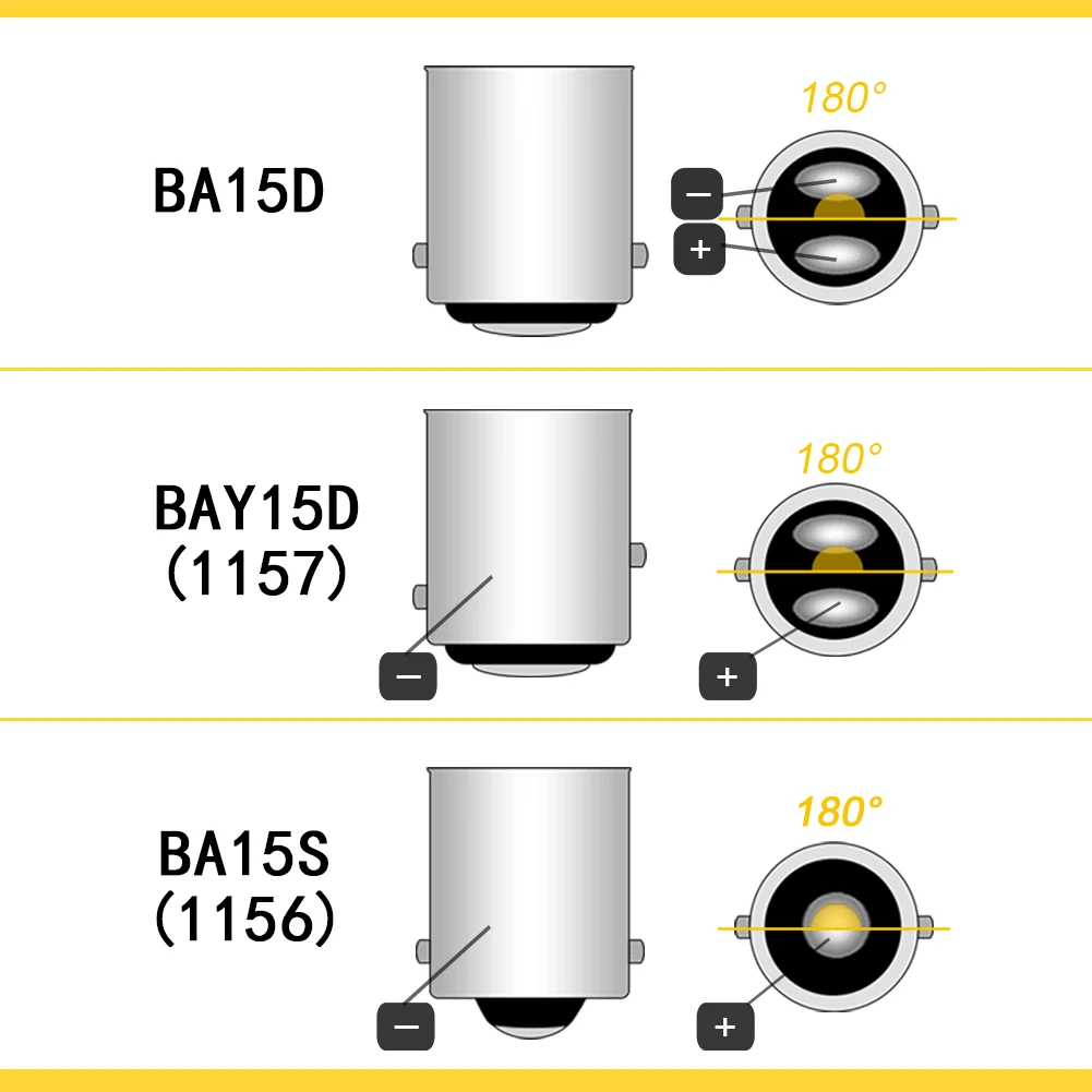 1156 BA15S LED 6V 12V 24V 48V P21W 1157 BAY15D P21/5W BA15D S25 LED Bulb Tail Parking Brake Turn Signal Reverse Light White