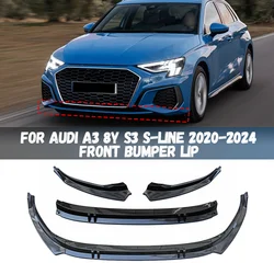 For Audi A3 8Y S3 S-Line 2020 2021 2022 2023 2024 Front Bumper Splitter Lip Spoiler Diffuser Guard Body Cover Tuning