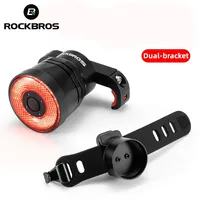 ROCKBROS Bicycle Rear Light Bike Smart Brake Sensing Taillight  Type-C Charging Day/Night Sensing MTB Road Bike Accessories