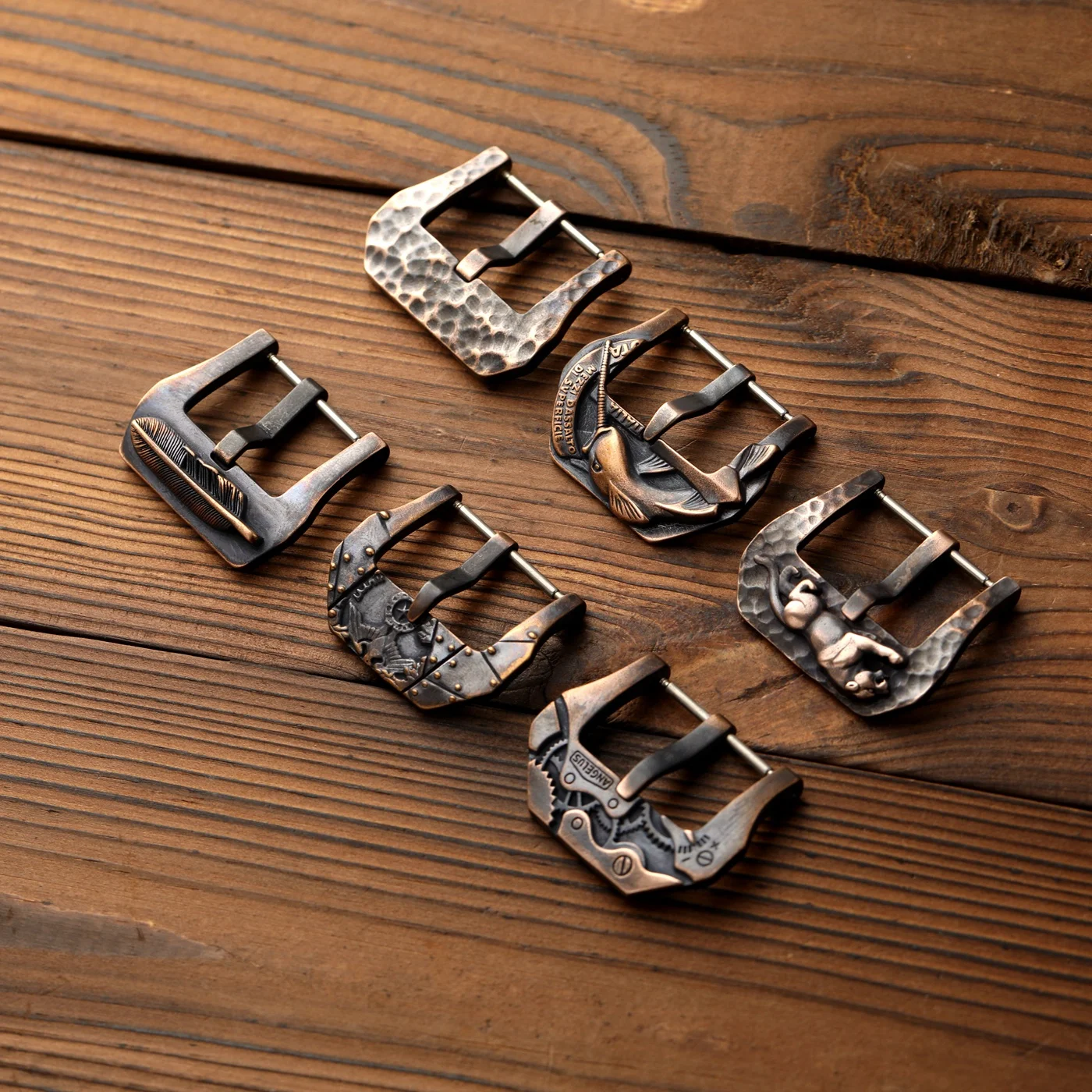 High end bronze watch buckle, cusn8 20MM 22MM 24MM 26MM genuine leather rubber strap buckle, vintage buckle