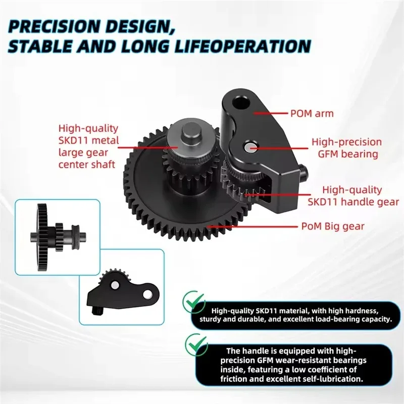 for Elegoo Centauri Carbon 3D Printer Upgrade Kit - Heavy-Duty SKD11 Metal Extruder Gear Kit with HRC60+ Hardness, Self-Lubricat