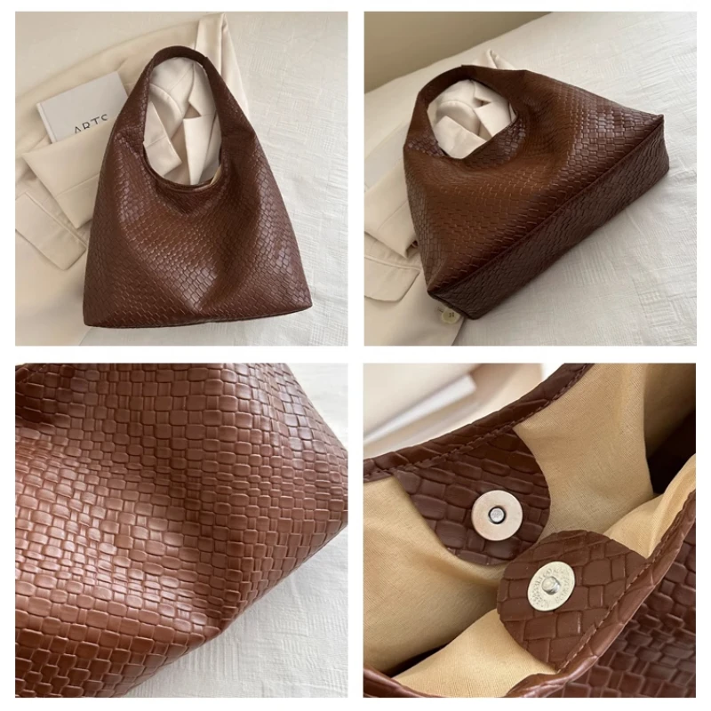 Bolso informal para mujer, bolso de mano de gran capacidad 2025, bolsos con patrón tejido para mujer, bolsos cruzados femeninos, bolso de hombro