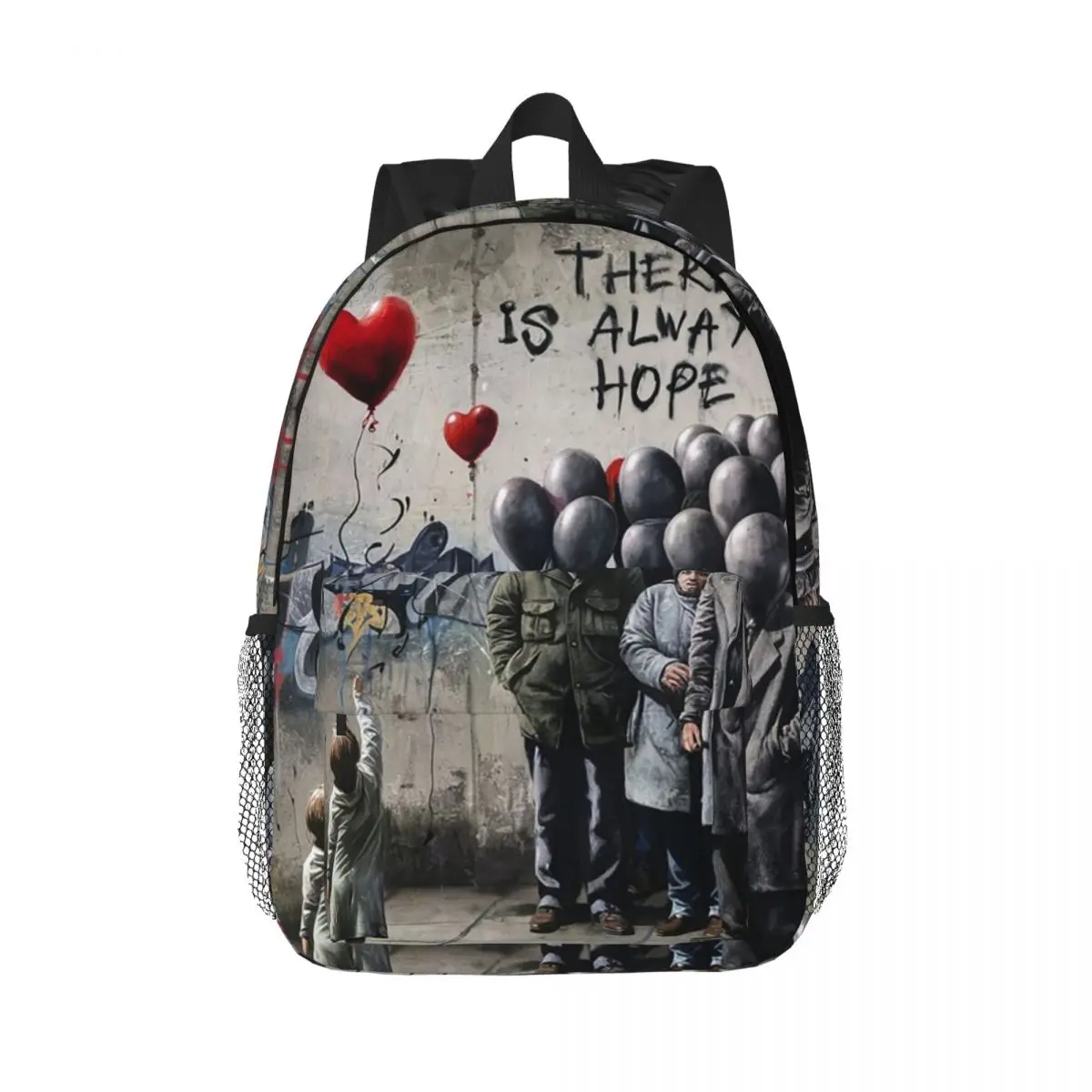 

Banksy Street Art Little Girl With Ballon Backpacks Teenager Bookbag Fashion Students School Bags Laptop Rucksack Shoulder Bag