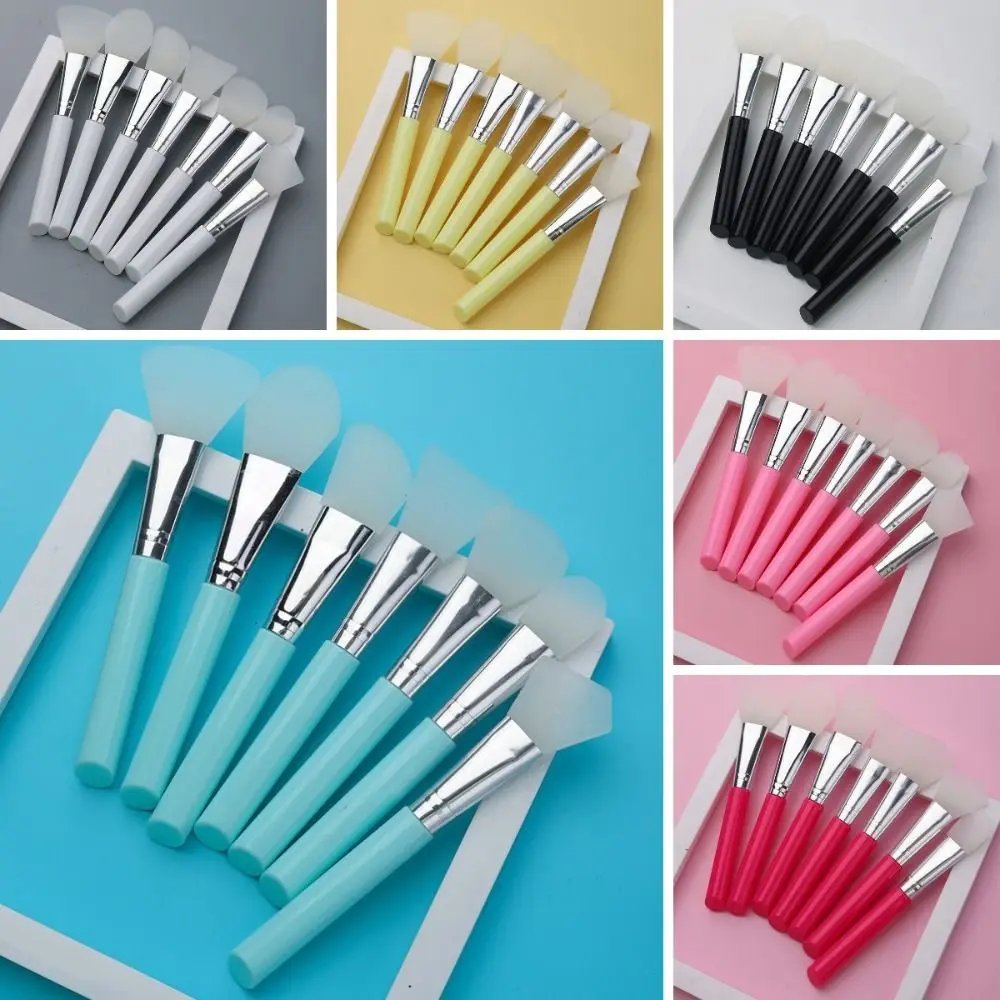 7Pcs Reusable DIY Silicone Mask Brush Set Soft Makeup Brush Facial Mud Mixing Brush Cosmetic Tool Foundation Liquid Tools Home