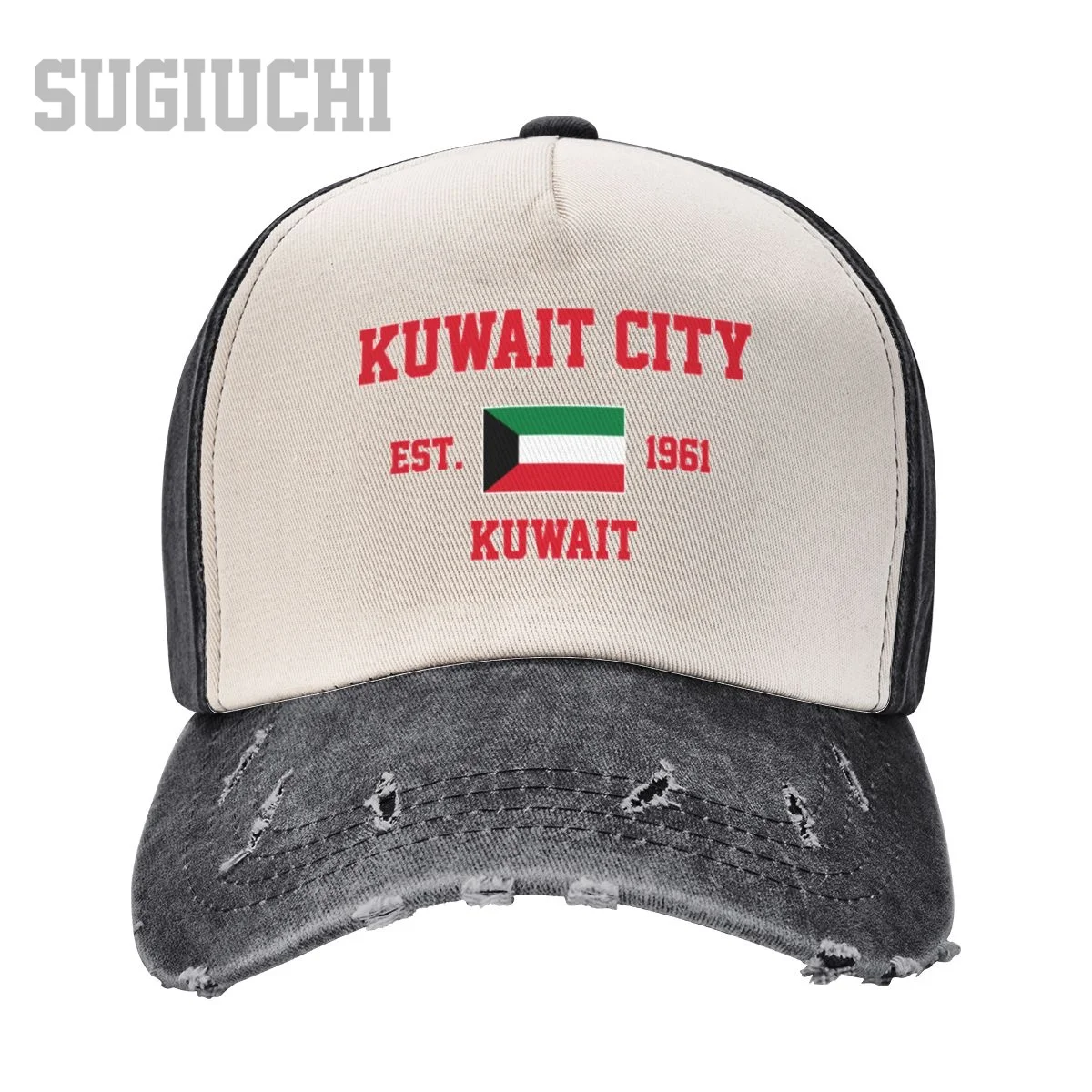 قبعة بيسبول الكويت EST.1961 الكويت سيتي كابيتال الرجال النساء القبعات خمر غسلها القطن سائق شاحنة هدية #2