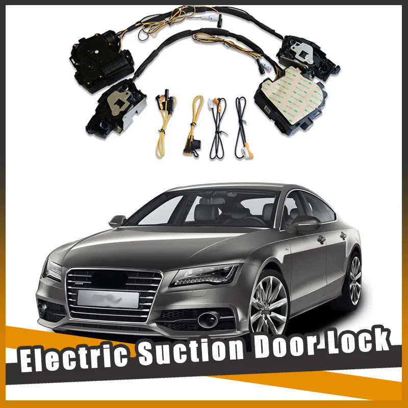 Fechadura elétrica inteligente para porta de sucção, para audi a7 2014 +, porta automática de fechamento suave, super silenciosa, porta de veículo