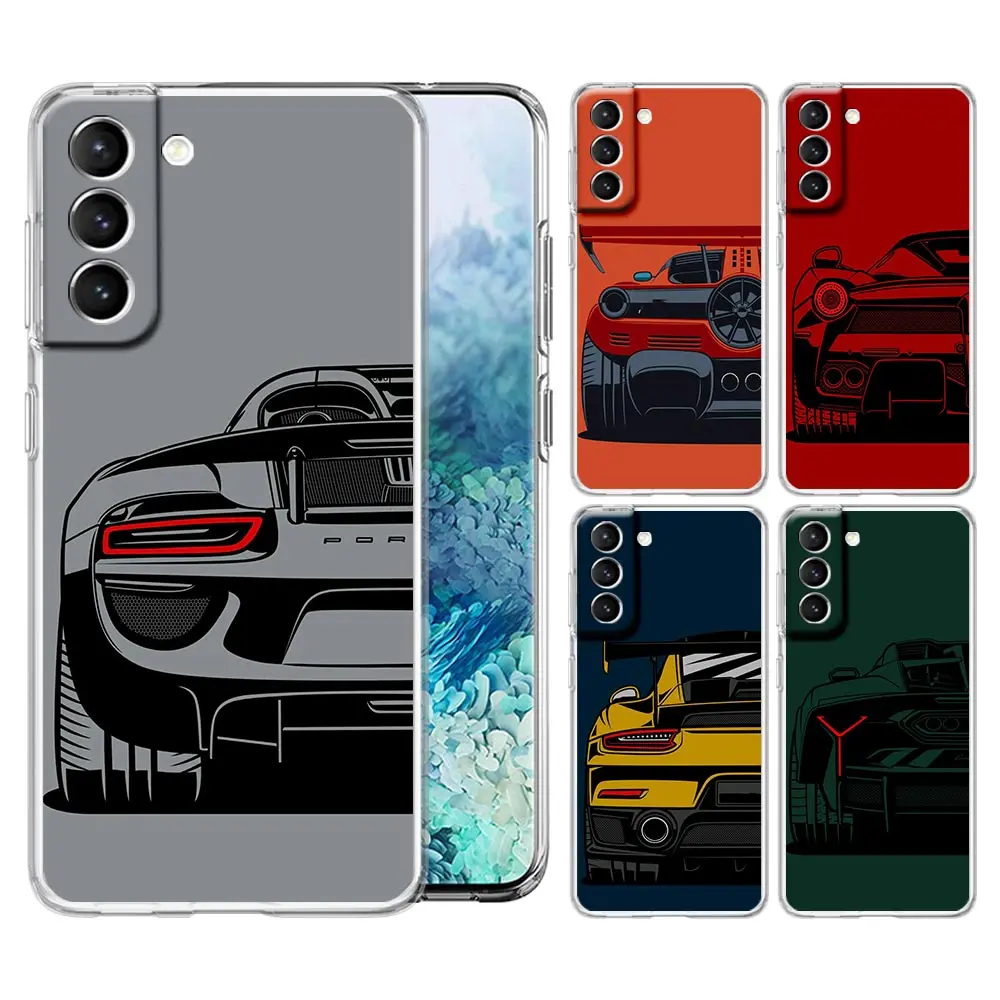 Cool Male Men Sports Cars Clear Phone Case For Samsung Galaxy S26 S25 FE S24 + S23 S22 S21 Ultra S20 5G S10E Plus Cover