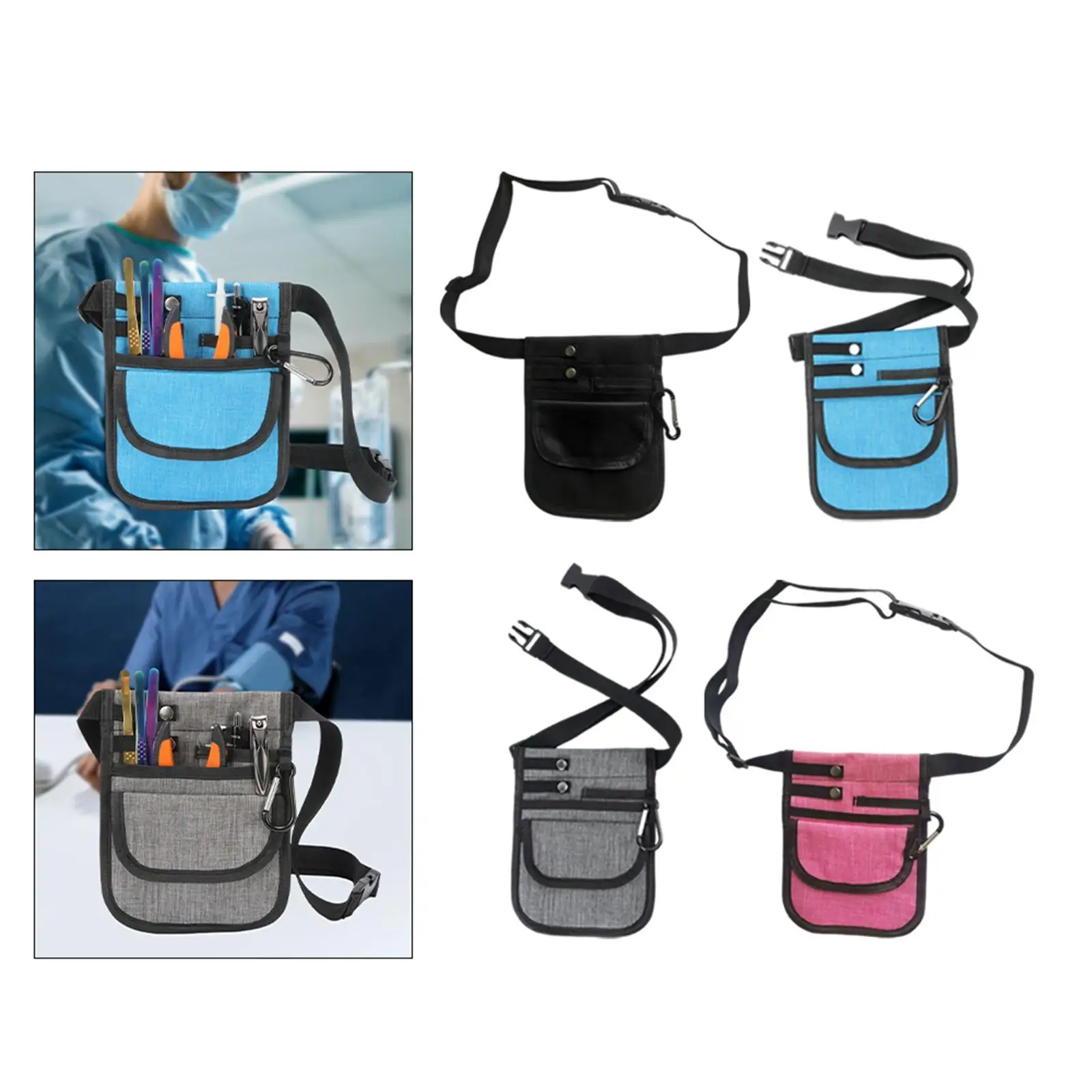 Utility Hip Bag Tool Belt Bag Organizer Pouch Multi Compartment Storage Nurse Fanny Pack for Stethoscopes Care Supplies Wipes