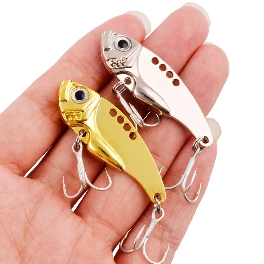 3/7/10/15/20G Metal Vib Blade Lure Sinking Vibration Baits 3D Eyes Artificial Vibe for Bass Pike Perch Winter Fishing Long Shot