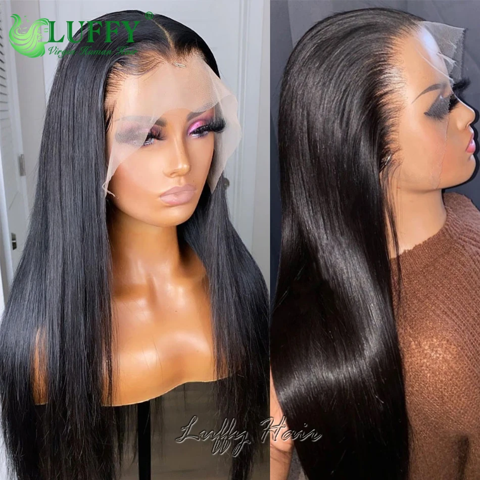 

Straight Silk Top Full Lace Human Hair Wig Bleached Knots Brazilian Remy Hair Pre Plucked 5x5 Silk Base HD Full Lace Wigs