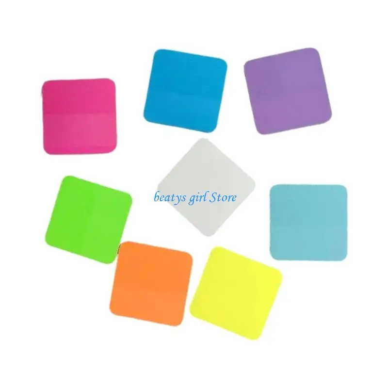 

C7AB Repositionable Fluorescent Adhesive PET Note Pocket Notepads 20 Sheets/Pad for Journaling Note Taking Daily Planning