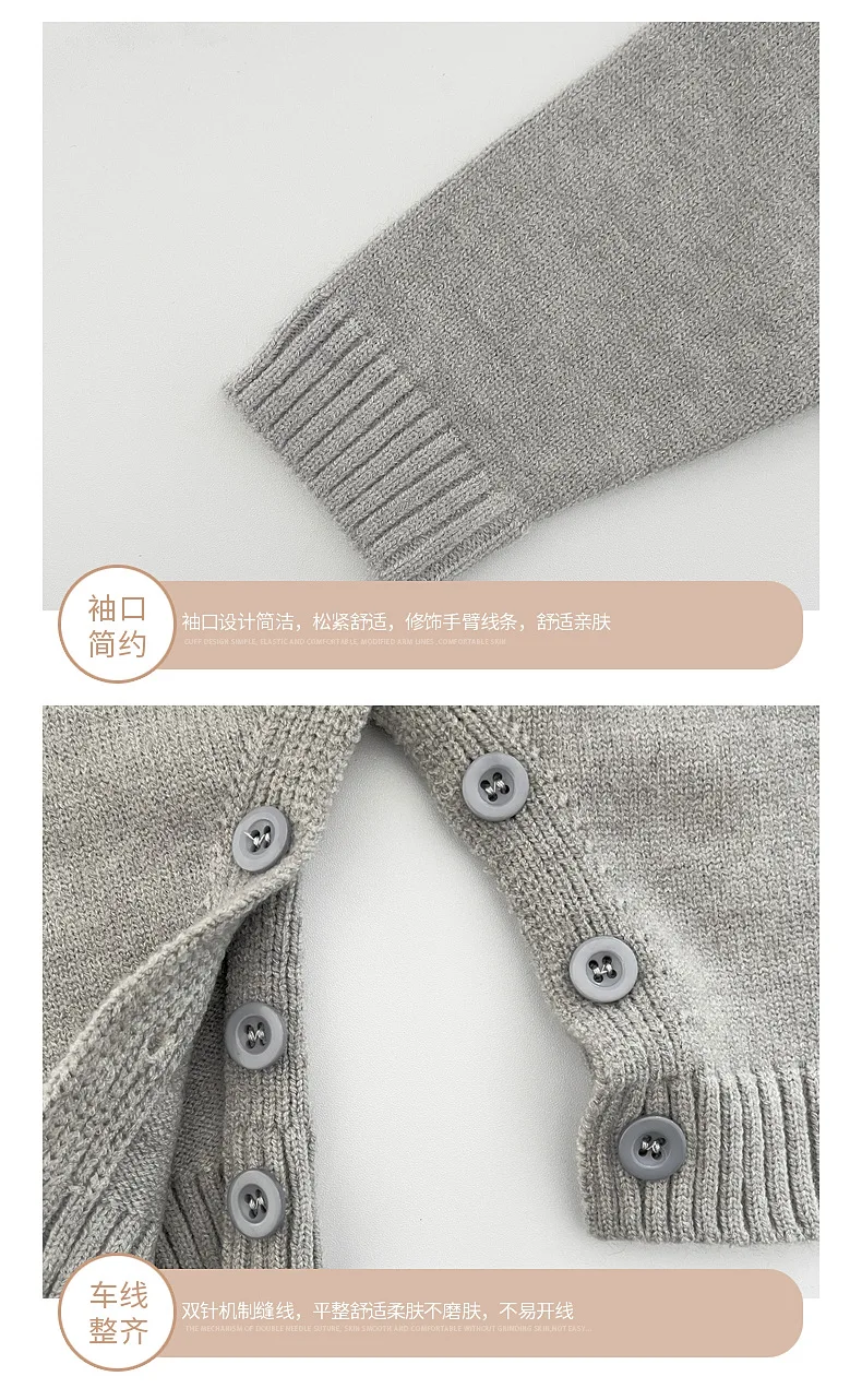 ZOETOPKID Neugeborenen-Babykleidung Frühling Herbst Strampler Jungen- und Mädchenpullover Einteiler Niedliche Cartoon-Strick-Kletterkleidung – Detail 6