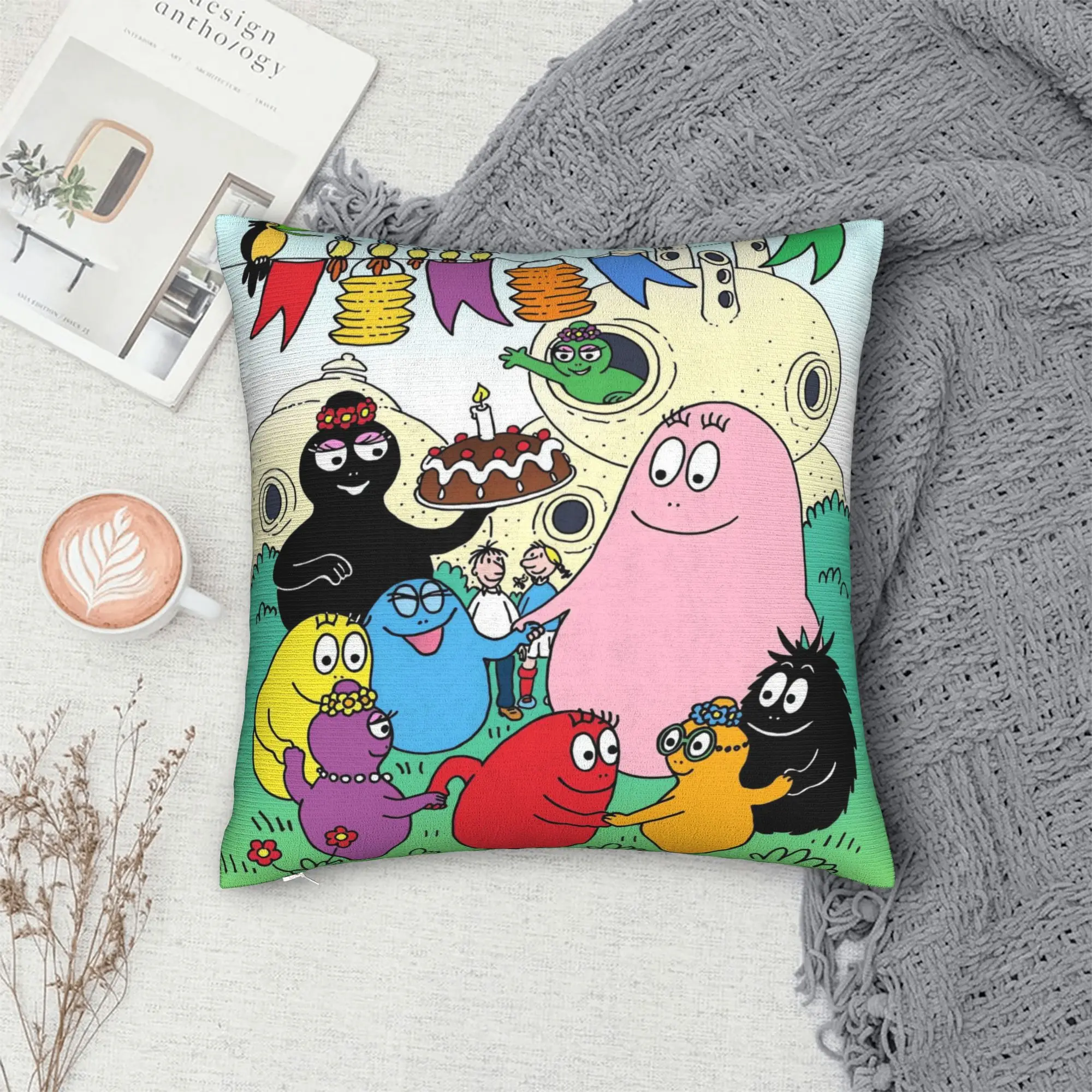 Barbapapa Barbamama Pillowcases  Fashion Pillow Case For Sofa Home Decoration Comfy Pillow Cover