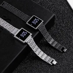 Women Watches Luxury Rhinestone Square Led Digital Watches Women Simple Electronic Wristwatch Waterproof Luminous Ladies Clock