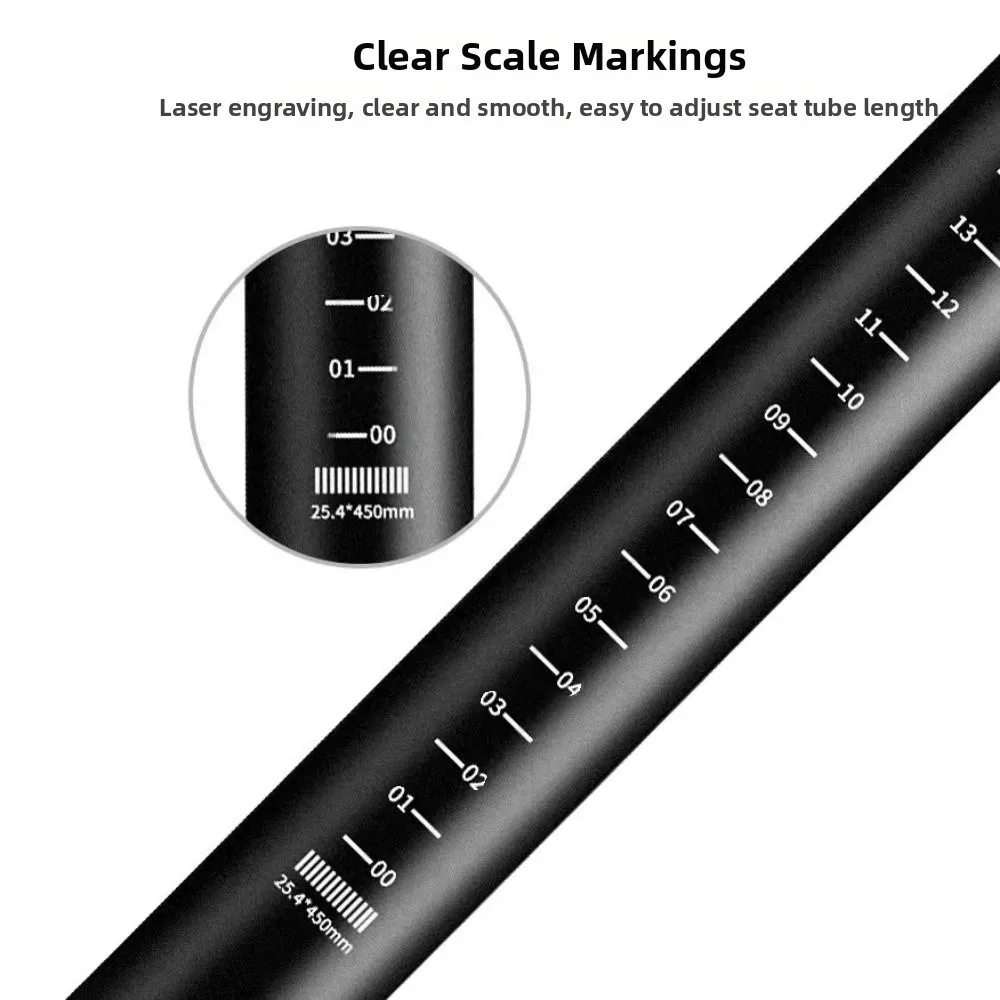 Aluminium-Legierung Fahrradsattelstütze 25,4/27,2/28,6/31,6mm Superleichte Rennrad-Sattelstütze mit Doppelspur-Integrationsdesign MTB-Sattelrohr – Detail 5