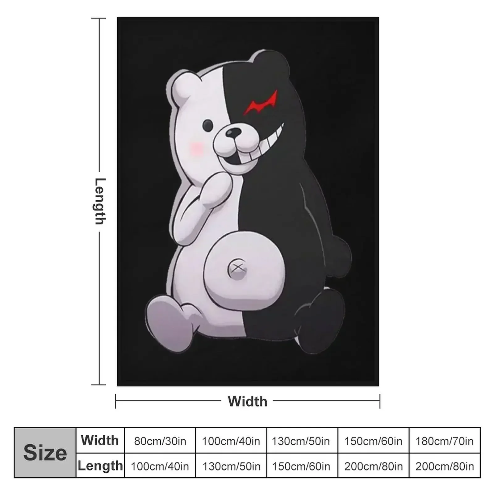 Monokuma and Monomi Sticker Throw Blanket Thermals For Travel Hairy Blankets