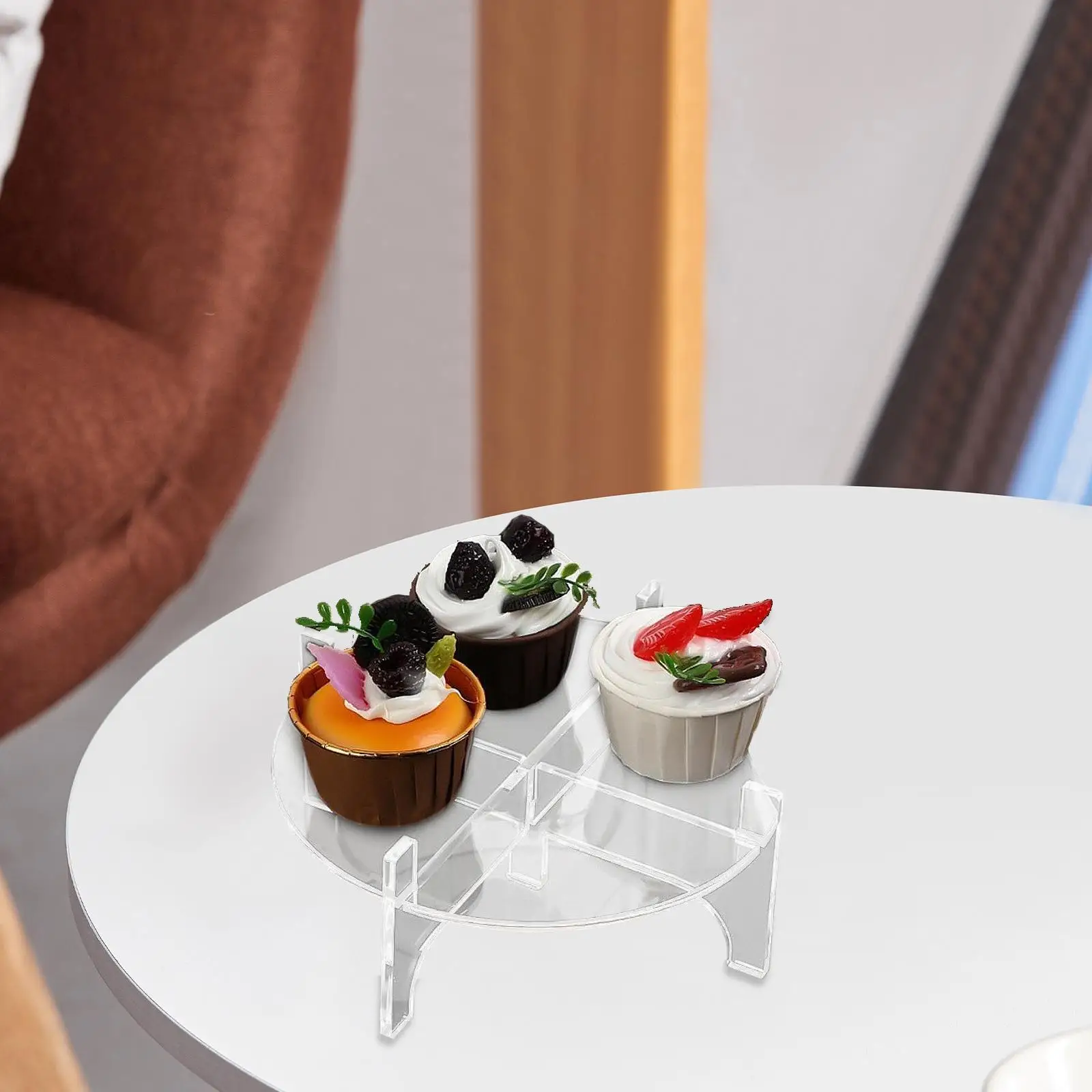 Compact Clear Acrylic Drink Dispenser Stand for Party Beverage Server Holder with Dessert Display Rack for Cafe Catering Events
