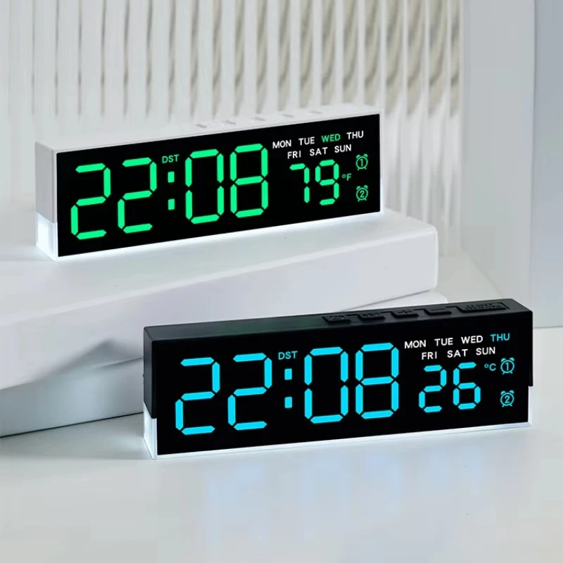 LED Alarm Clock USB Powered Digital Alarm Clock 12/24H LED Clock with White Mood Light Night Light 3 Levels Brightness