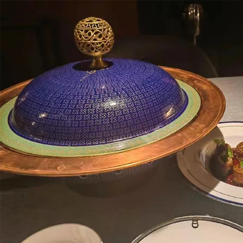 

Pure copper hot pot, garlic clove fish alcohol pot, copper environmentally friendly oil insulation pot