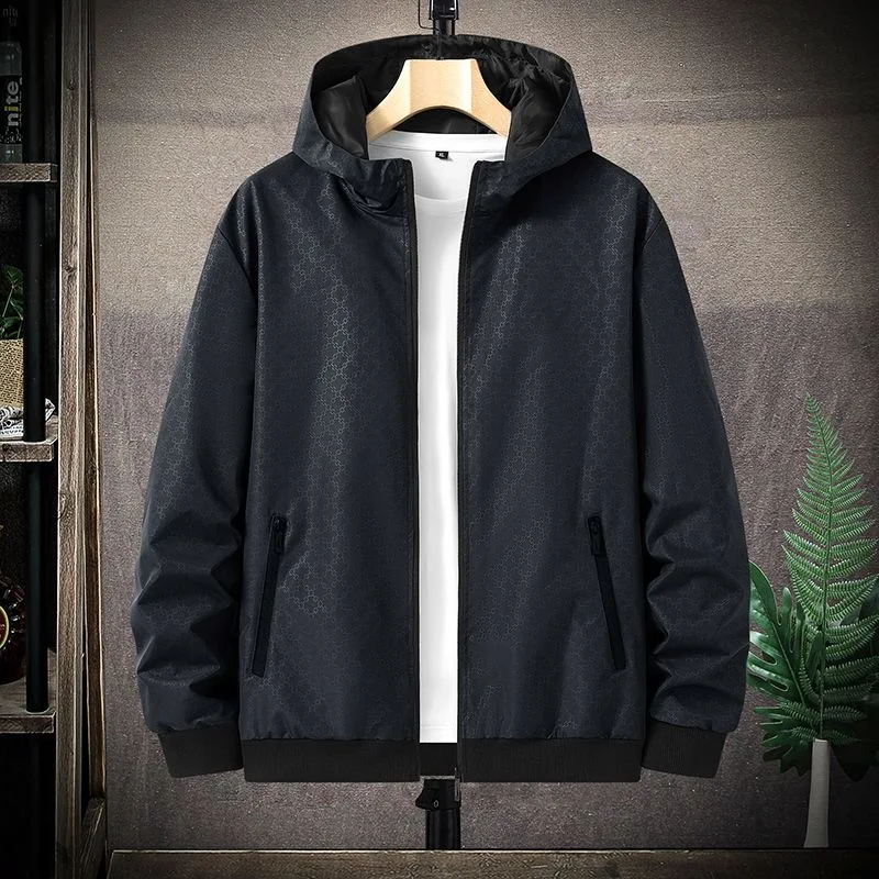 Chaqueta con capucha para hombre, abrigo informal, holgado y cómodo, impermeable, talla grande, L-4XL, primavera y otoño, nueva tendencia de moda, 2024