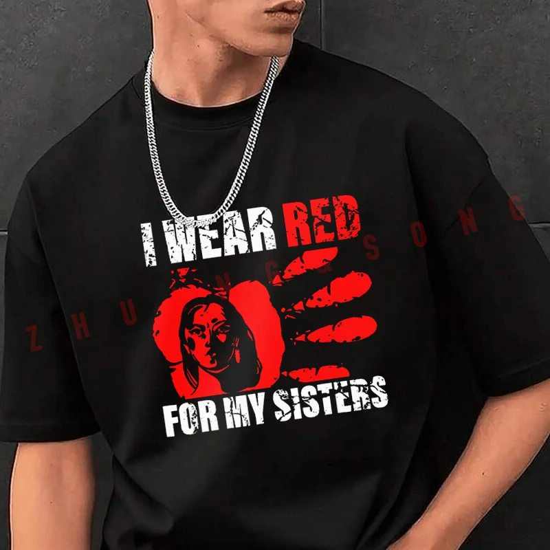

Native America MMIWPattern Men's Fashion T-shirt Casual Trendy Tshirts For Summer Comfortable Short Sleeve Tops