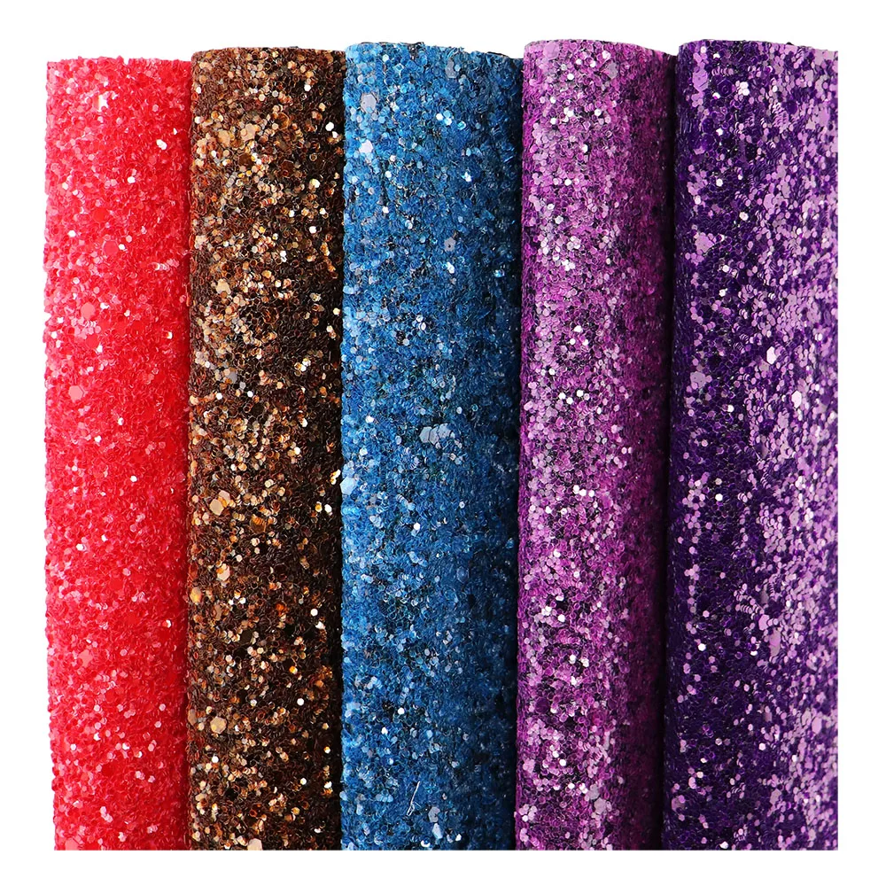 30cmX134cm Matte Red Purpler Chunky Glitter Fabric Leather Roll For Handbag Home Decoration DIY Bows Earring AY176