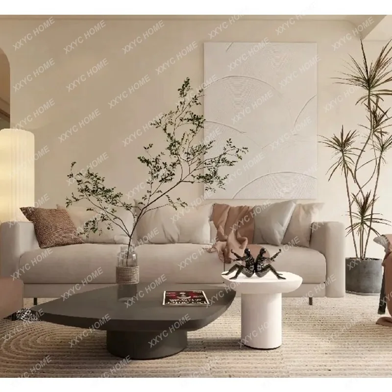 XX size apartment minimalist square round coffee table simple modern customization