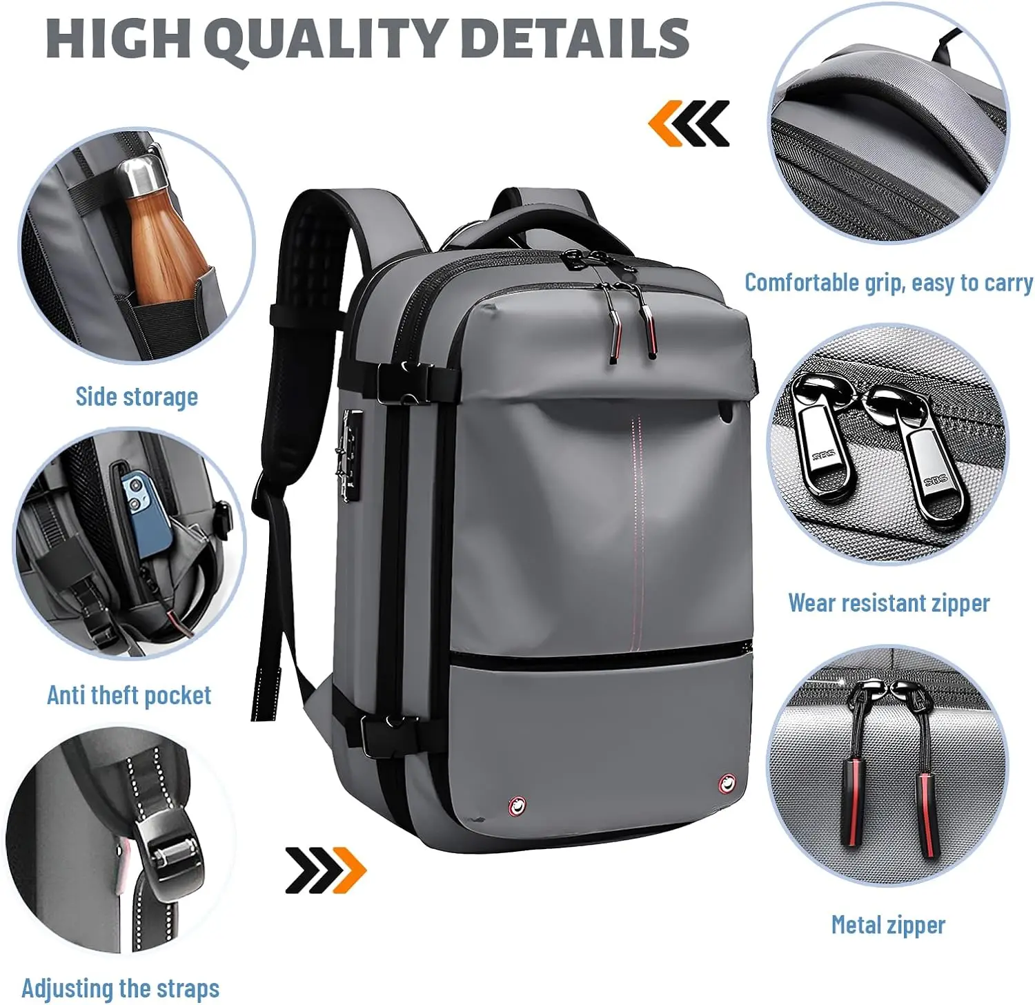 Airback Travel Backpack Vacuum Compression Backpack with Portable Air Pump Expandable Backpack Waterproof Anti-Theft  School Bag