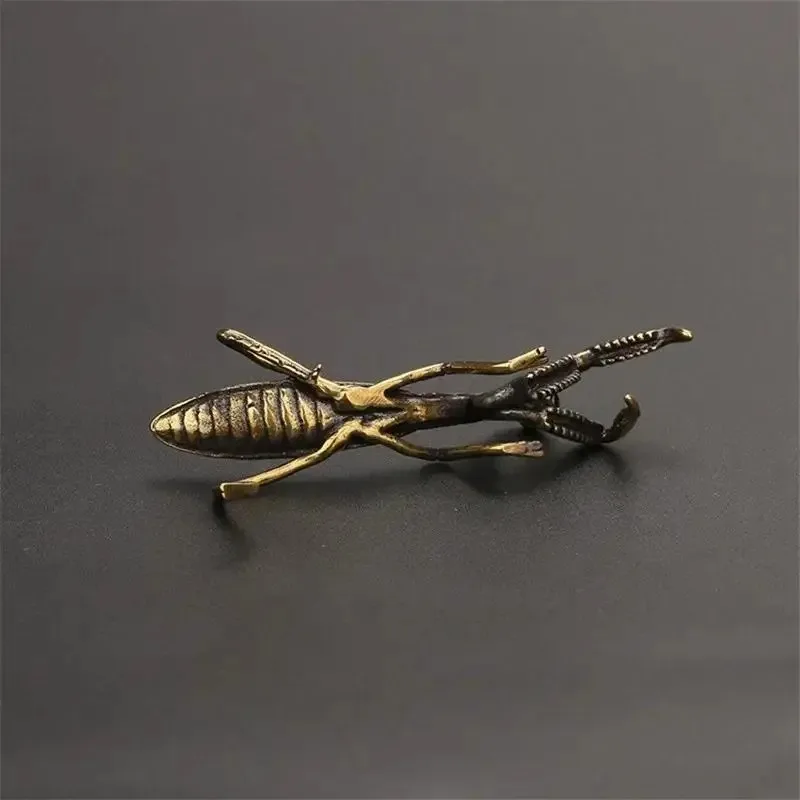 Creative Simulated Antique Praying Mantis Mini Statue Ornament, Novel Design Insect Figurine, Household Desktop Home Decoration