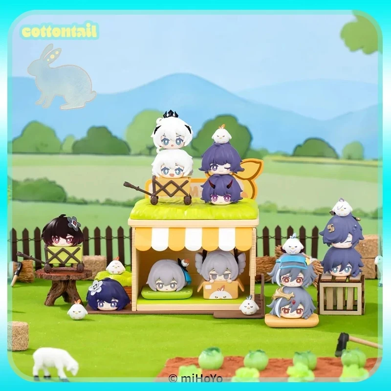 الأصلي ميهويو هونكاي تأثير 3 مزرعة سلسلة Q-Topping 1.0 صندوق أعمى الشكل مكدسة دمية لعبة الطرفية سطح المكتب الديكور هدية #2