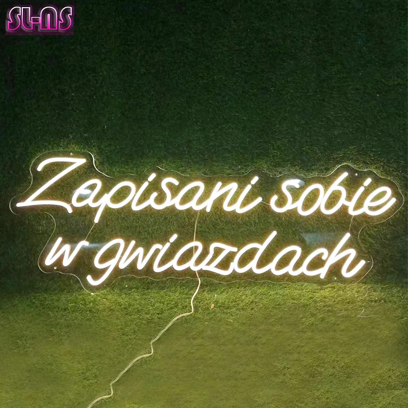 Imagem -02 - Zapisani-led Neon Sign For Room Decoration Custom Neon Light Birthday Party Gifts Zapisani Wwiazda 100cm de Largura