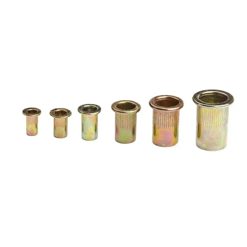 10/20pcs M3 M4 M5 M6 M8 M10 Brass Flat Head Carbon Steel Rivet Nuts Threaded Rivet Insert Nutsert Cap